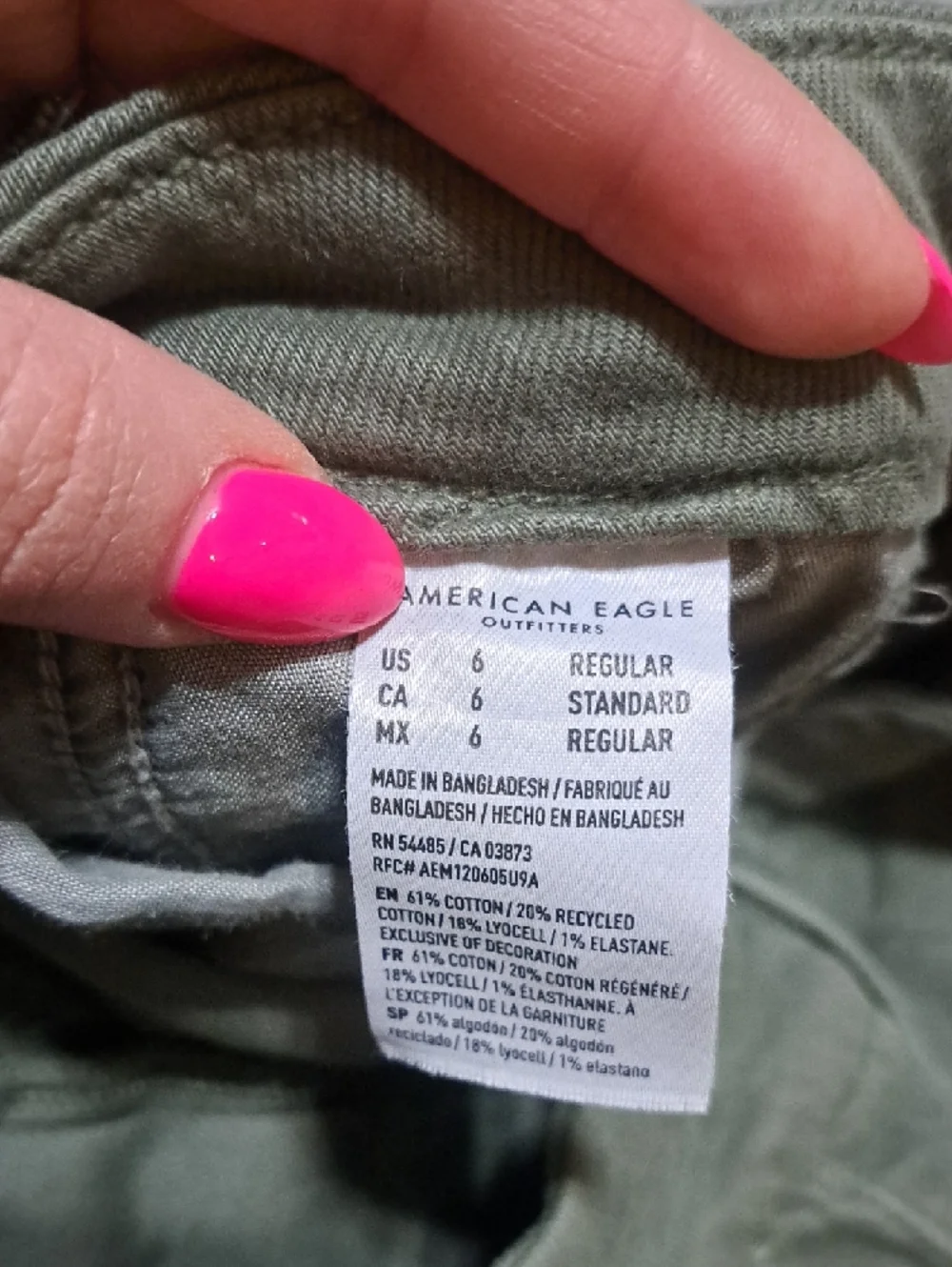 American Eagle Outfitters Olive Curvy High Rise Baggy Wise Leg Pant 6 - Picture 4 of 7